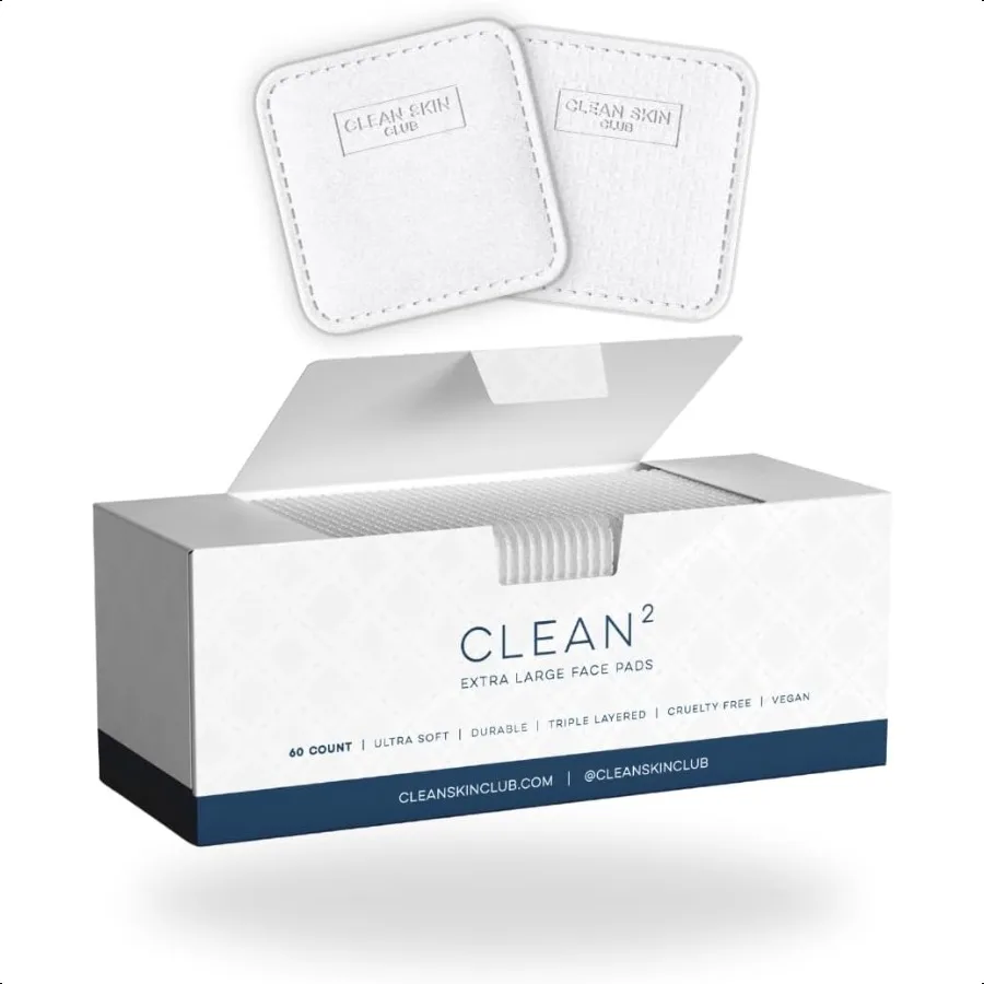 وسادات Clean Pads 2.0 [حواف Impd الجديدة] مضمونة لا تساقط وسادات الوجه المدمجة ثلاثية الطبقات مزخرفة فائقة النعومة من القطن العضوي P