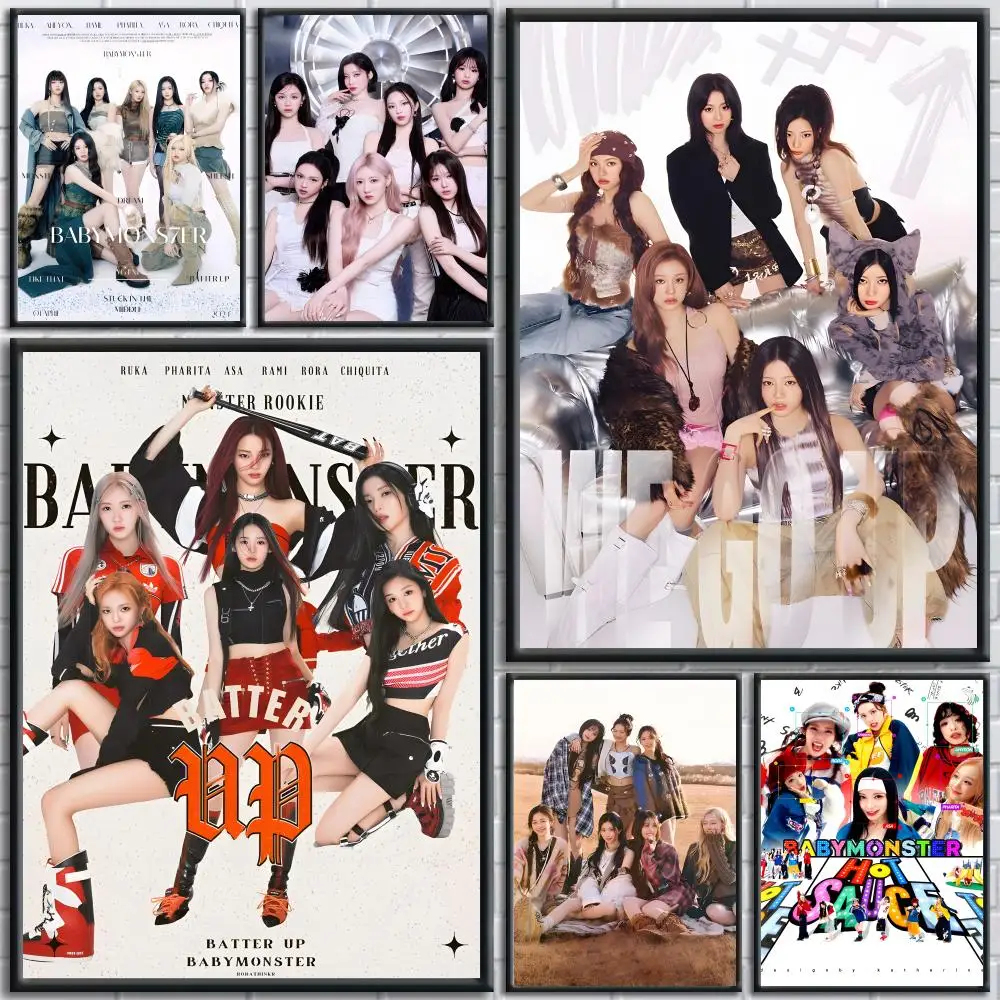 

Kpop B-Babymonster Poster Trendy And Easy-to-Apply Wall Art Stickers For Home Decor And Dorm Room Walls