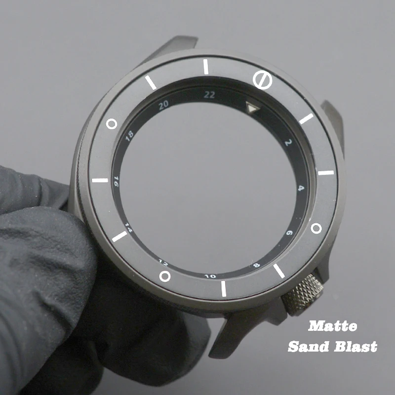Sand Blast Matte Gun Colour Men's Watch Case SKX009 SKX007 Fit NH34 NH35 NH36 Automatic 316L Stainless Steel Sapphire Glass
