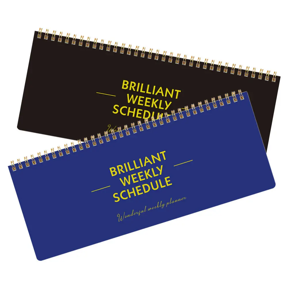 2pcs-schedule-notebook-weekly-planner-notepad-heavy-duty-iron-paper-material-flat-smooth-pages-lightweight-travel-home-office