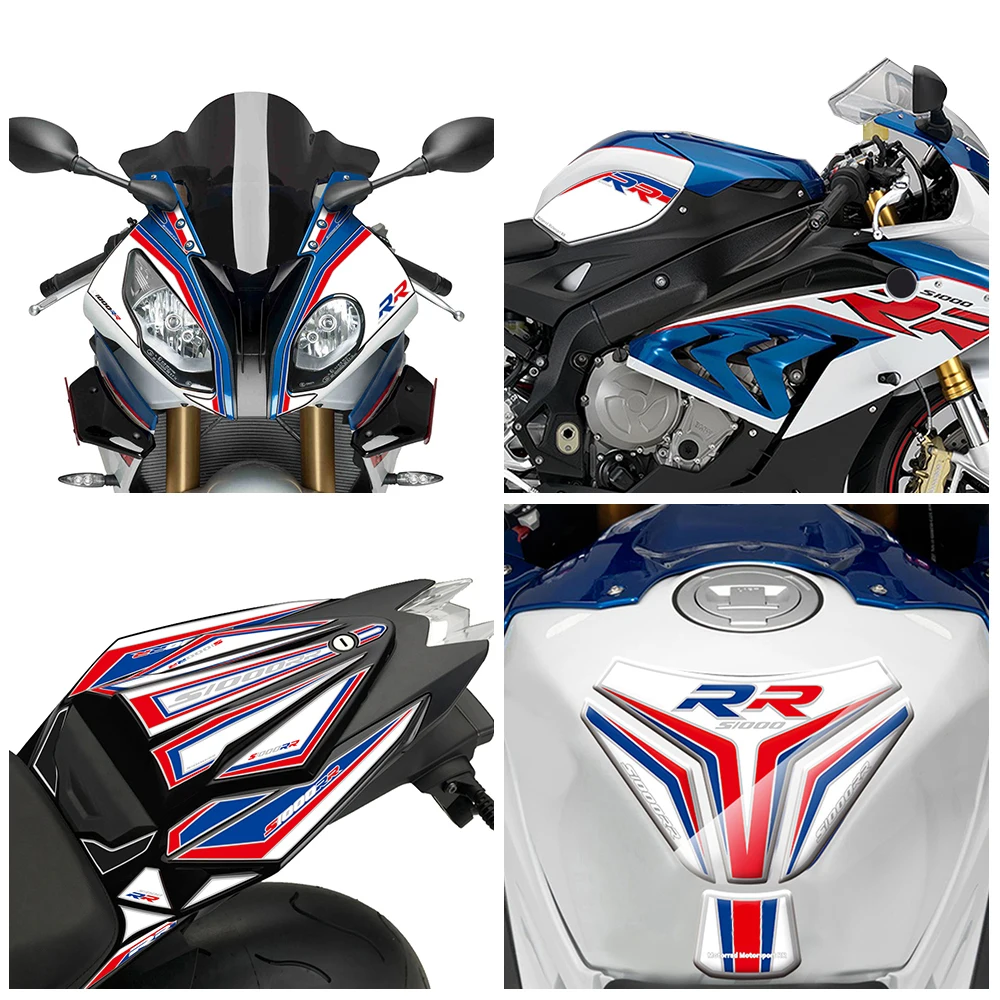 For BMW S1000RR S 1000 RR 2015-2018 Motorcycle 3D Gel Protective Pads Fuel Tank Stickers Front Face Decals Fairing Sticker