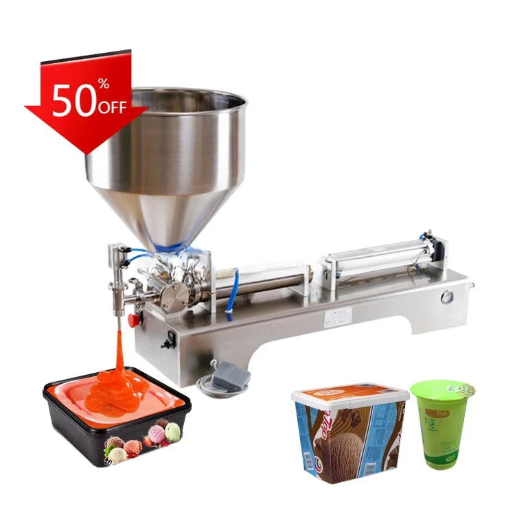 New low price semi automatic ice cream gelato liquid paste filling machine/beverage honey cream piston paste liquid filler