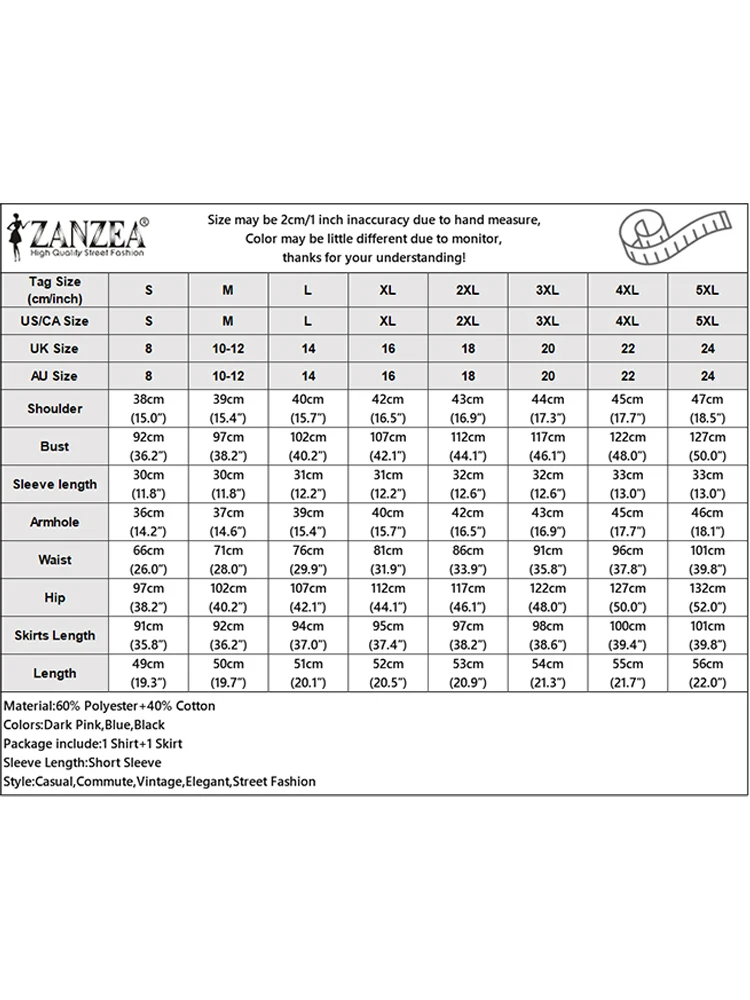 ZANZEA أنيقة المرأة 2 قطعة مجموعات ملابس الصيف التلبيب الرقبة قصيرة الأكمام قميص ميدي أطقم فساتين 2025 شريط أنيق OL رياضية