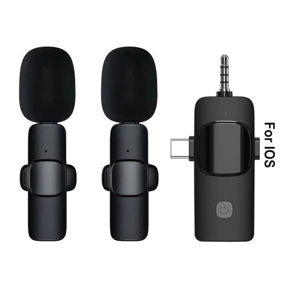 2.4G Wireless Lavalier Microphone Mini Lavalier Microphone Plug and Play 3 in 1 Clip Lapel Lav Mic for Live Broadcast Gaming