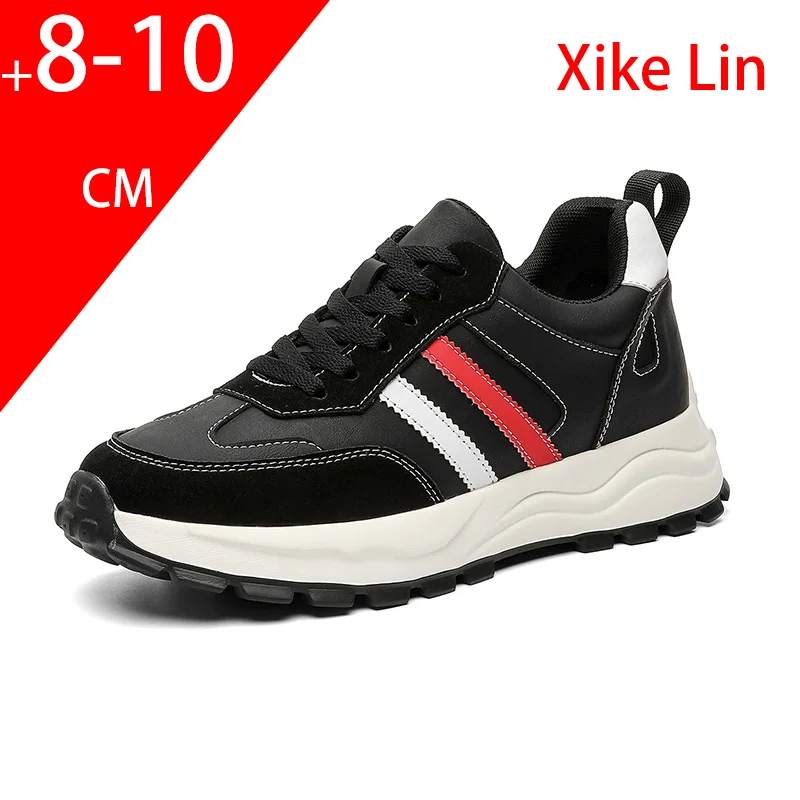 Mens height increasing shoes striped design soft sole with anti slip properties increases height by 8-10 centimeters trendy mens