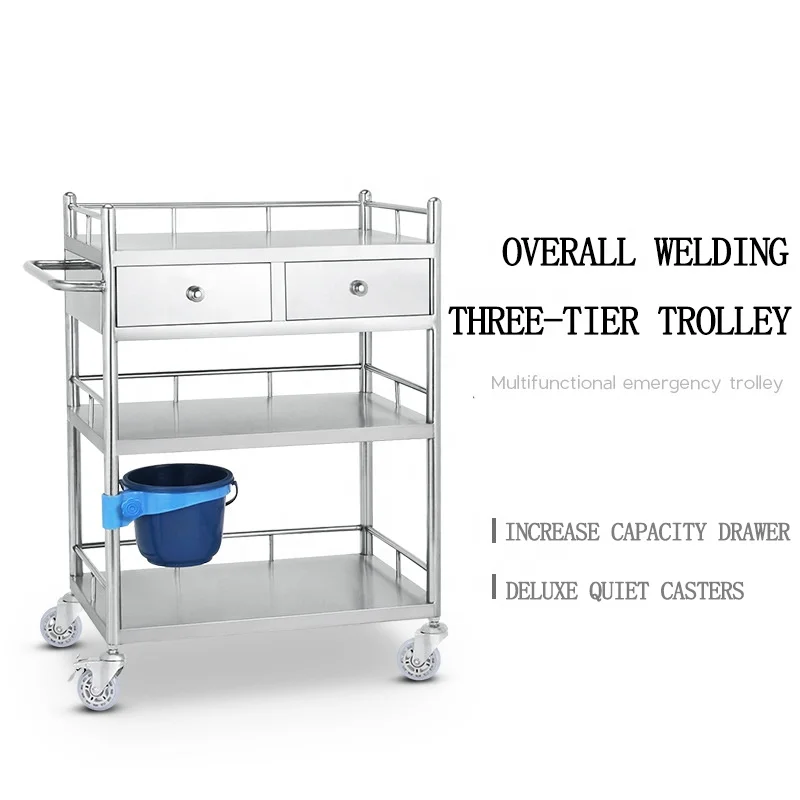 Stainless steel assembled medicine cart Medical Trolley Cart Carro medico