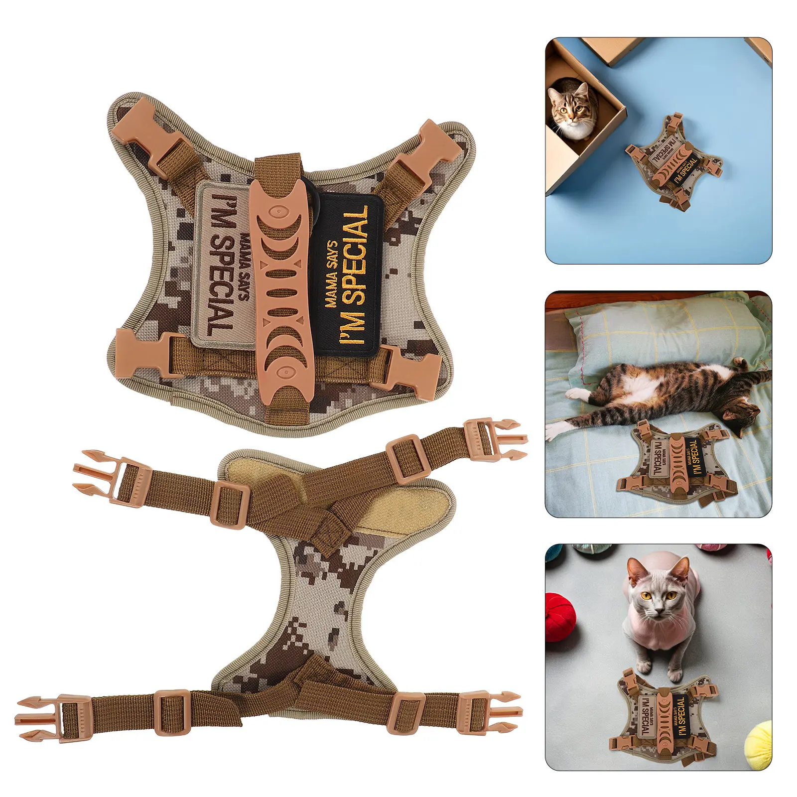 Outdoor Adventure Training - Tactical Cat Harness Adjustable Escape Proof