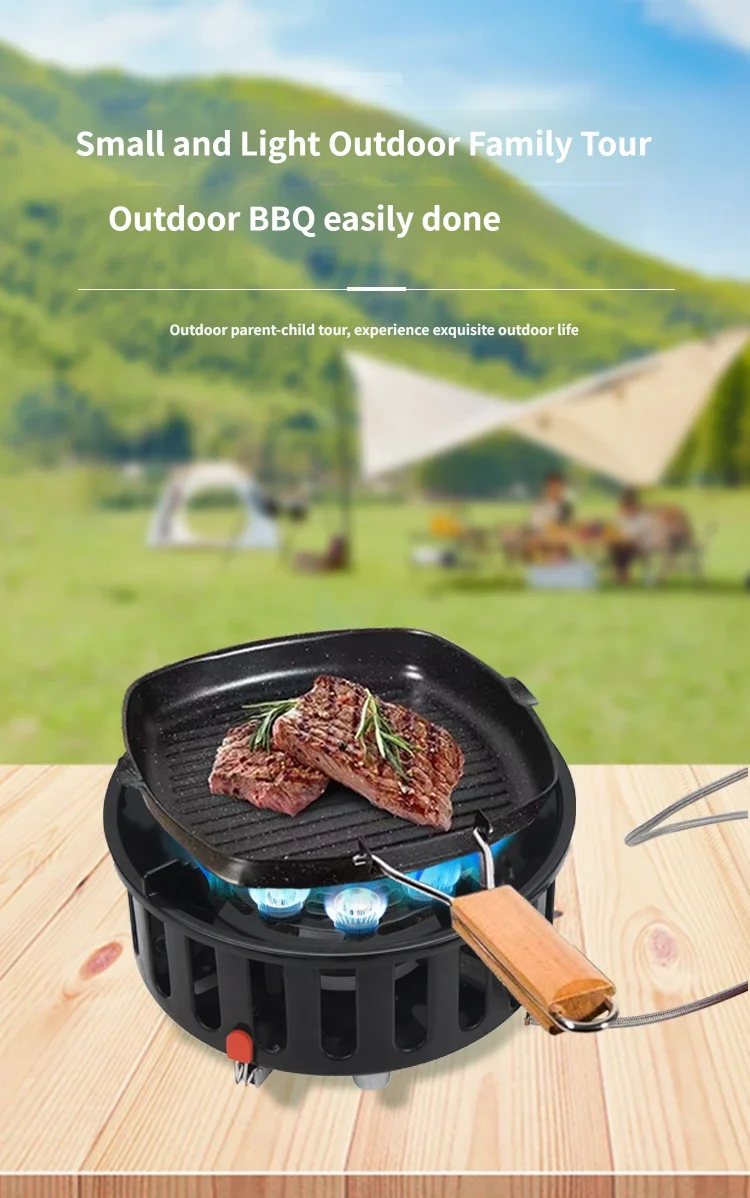 21000W 9-Core Camping Stove High-Power Gas Burner Strong Fire Power Portable Tourist Burner Windproof Stove Burner for Outdoor