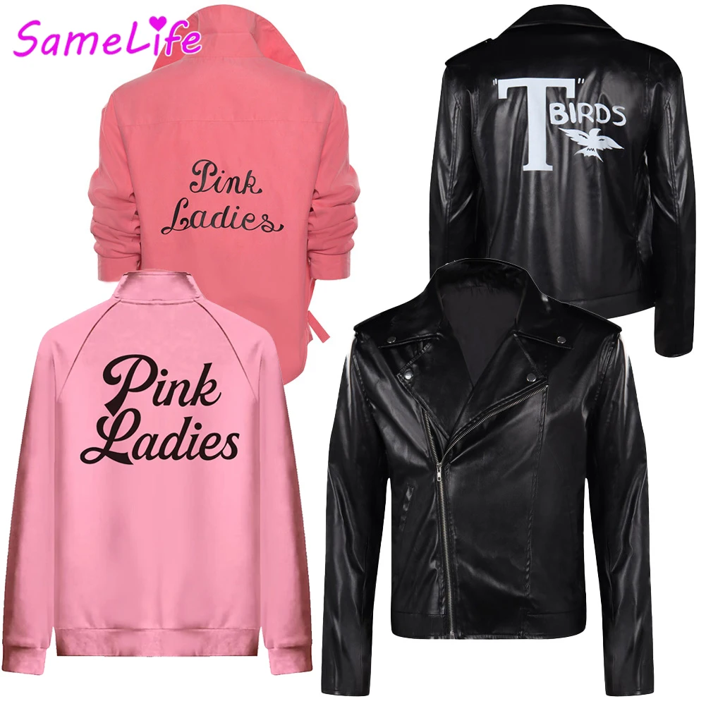 

Grease Danny Pink Ladies Cosplay Fantasy Casual Streetwear Couple Jacket Costume TV Musical Roleplay Fantasia Outfits