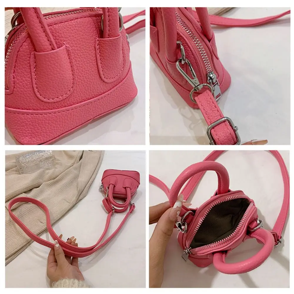 

Solid Color Mini PU Crossbody Bag Handbag PU Leather Parent-child Bag Fashion Design Small Square Bag Sweet Shoulder Bag