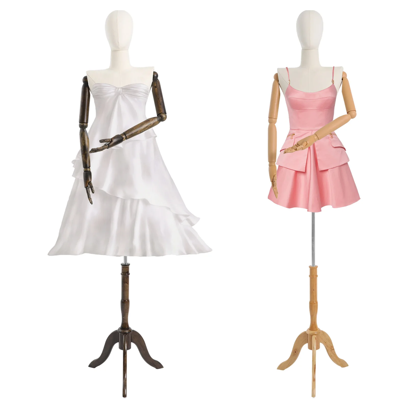 

78.74-in Female Mannequin, Adjustable Clothing Display Model Body Stand with Head, Female Mannequin with Triangular Base