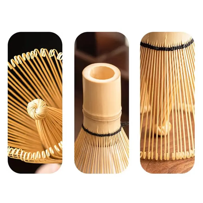 Japanese Tea Ceremony Tool Set-3Pcs Bamboo Matcha Whisk Kit Featuring Hundred-Prong Chasen, Scoop& Holder