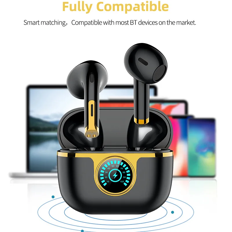 J1 Half In Ear Earphone TWS Bluetooth Headphones with Noise Canceling Wireless Stereo Sports Earbuds with Microphone