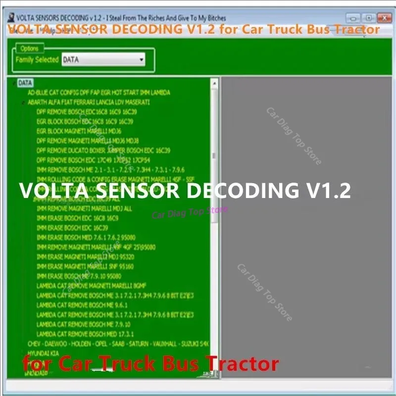 2026 Car Tool VOLTA SENSOR DECODING V1.2 for Car Truck Bus Tractor Car Repair Tool Diagnostic Tools + Gift Brake Fluid Tester