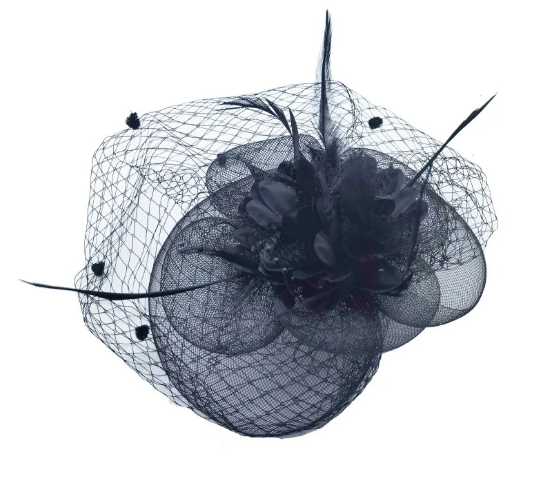 Fleur fête de mariage bandeaux tête bijoux coiffure de mariée accessoires femme petit chapeau plume bandeau soirée scène voile