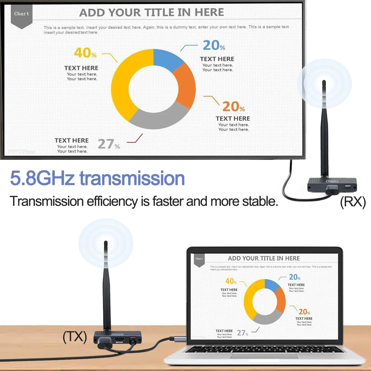 200M bezprzewodowy przedłużacz HDMI nadajnik-odbiornik 1080P 60Hz lustro konferencyjne bezprzewodowy adapter do współdzielenia wyświetlacza do monitora PC Loptop