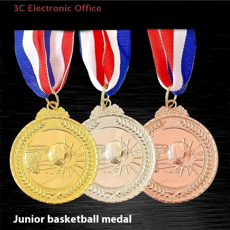 Students Rewards Competition Medals 5cm Gold Silver Bronze Medal With Neck Ribbon For Sports Award Talent Show Party Race Event