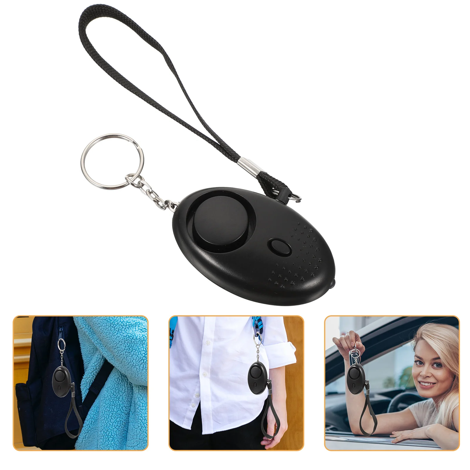 

2 pcs 130Db Personal Alarm Led Emergency Security Alarm Safety Device For Women Elderly Night Workers Black
