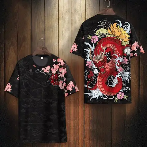 New Chinese Style T-Shirts Dragon Totem 3D Print Men Women Tees Short Sleeve Round Neck T Shirt Harajuku Y2K Tops Men's Clothing