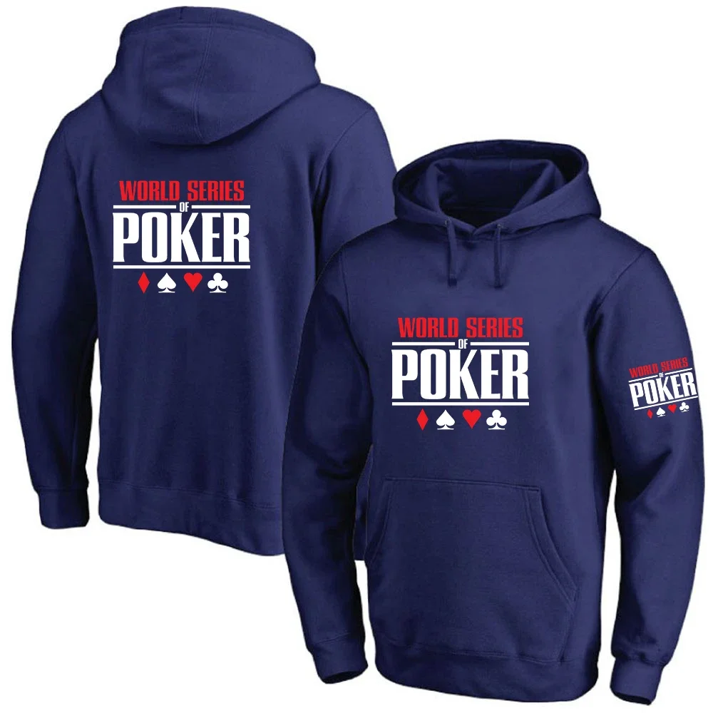 World Series of Poker 2024 New Man Spring and Autumn Solid Color Cotton Hoodies Comfortable Slim Fit Long Sleeve Sweatshirt