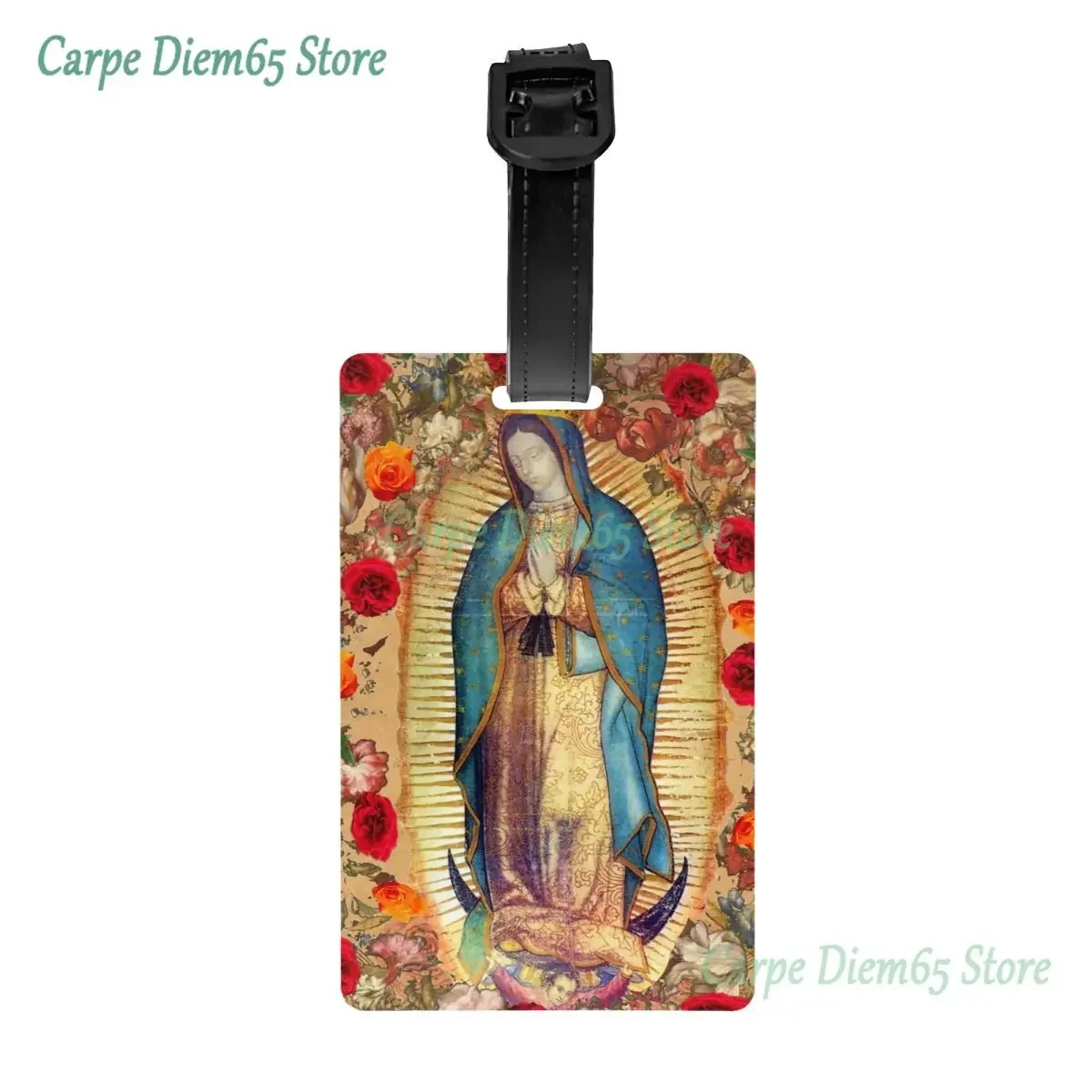 Our Lady Of Guadalupe Virgin Mary Luggage Tag Catholic Mexico Poster Suitcase Baggage Privacy Cover ID Label