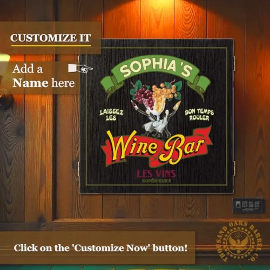 مجموعة لوح رمي السهام وخزانة مخصصة مع 6 سهام ذات أطراف فولاذية للترفيه المنزلي، تصميم قابل للتخصيص لعشاق الرياضة