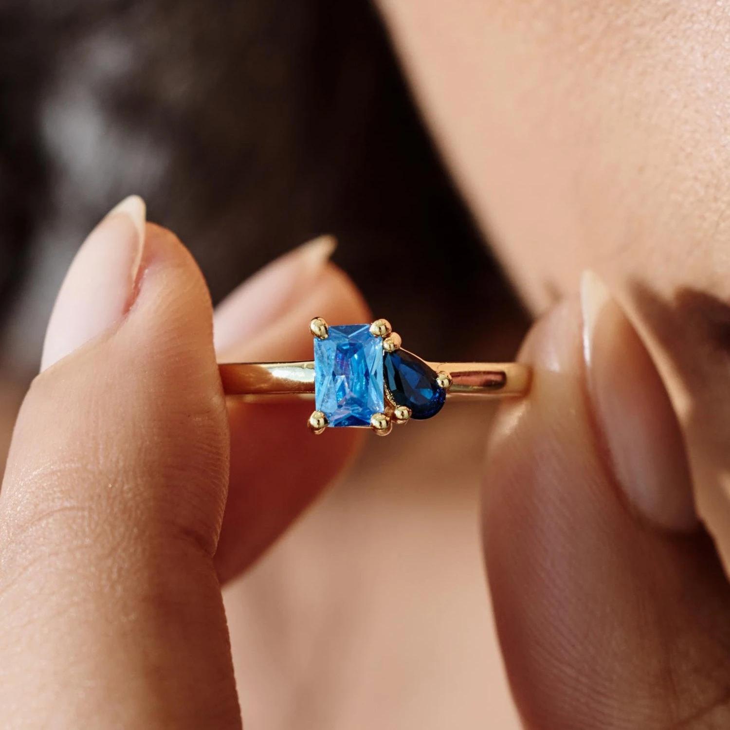 Custom Two-Stone Birthstone Ri - огляд і ціна Initial Ring Custom