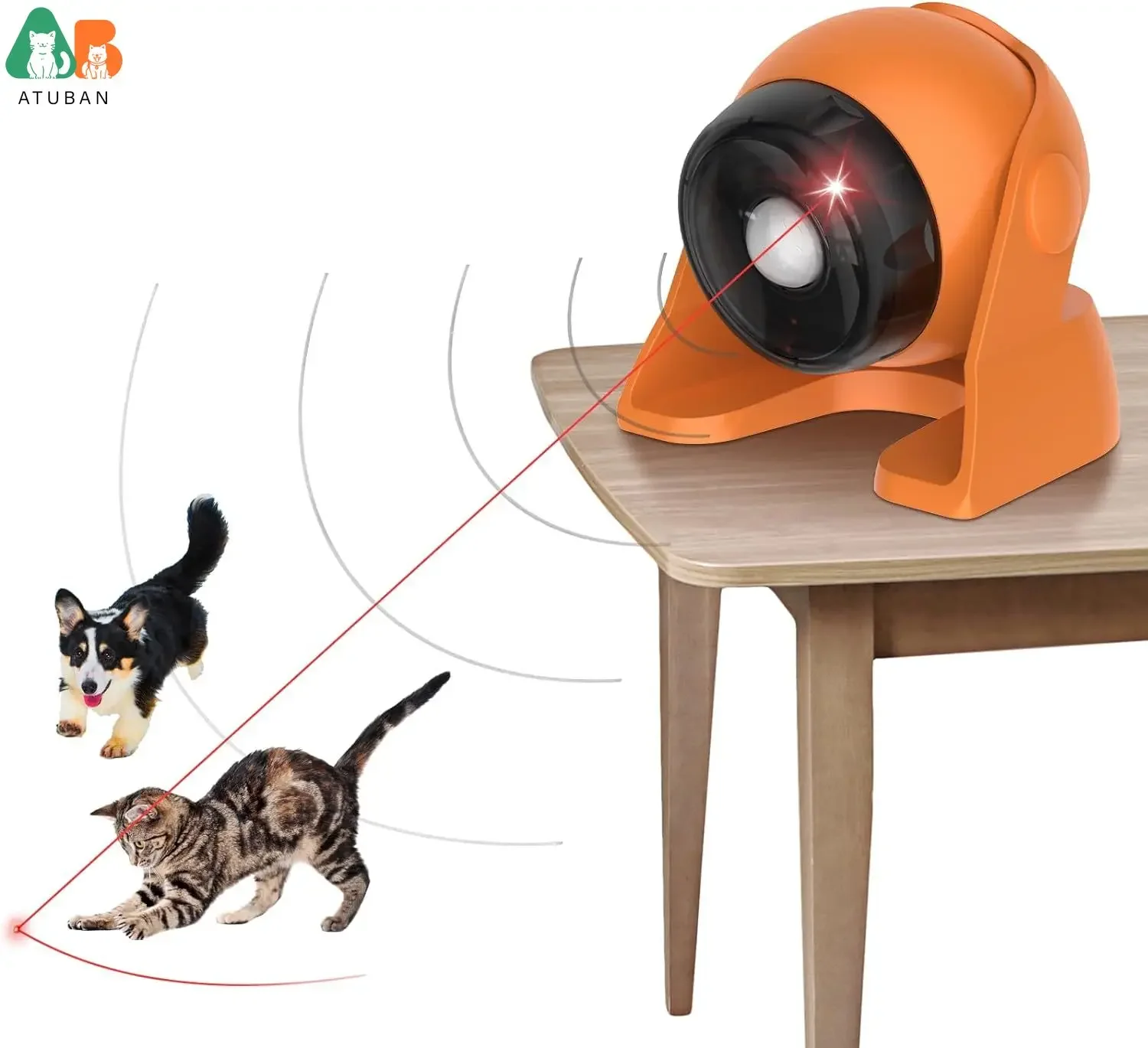 

KLYM-Automatic Cat Laser Toys, Interactive Cat Toys, Built-in Real Motion Sensor, Multi-Angle Adjustable Rechargeable Pet Toys