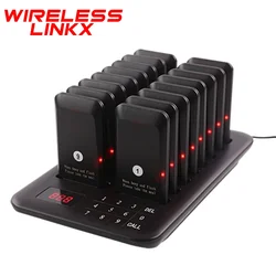 Wireless Restaurant Pager Queue Paging System 16 Beepers Customer Line Calling System for Cafe Coffee Dessert Shop Food Truck