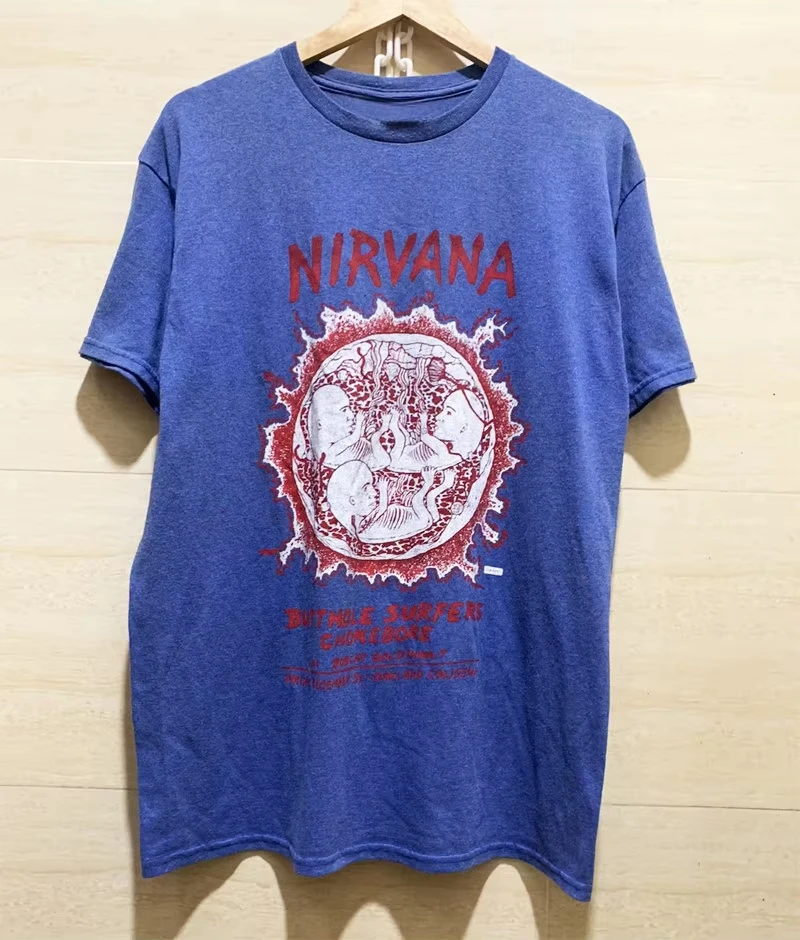 In Utero Tour with Butthole Surfers NIRVANA Band T-Shirt Cotton Graphic Tee Men Women Summer Streetwear