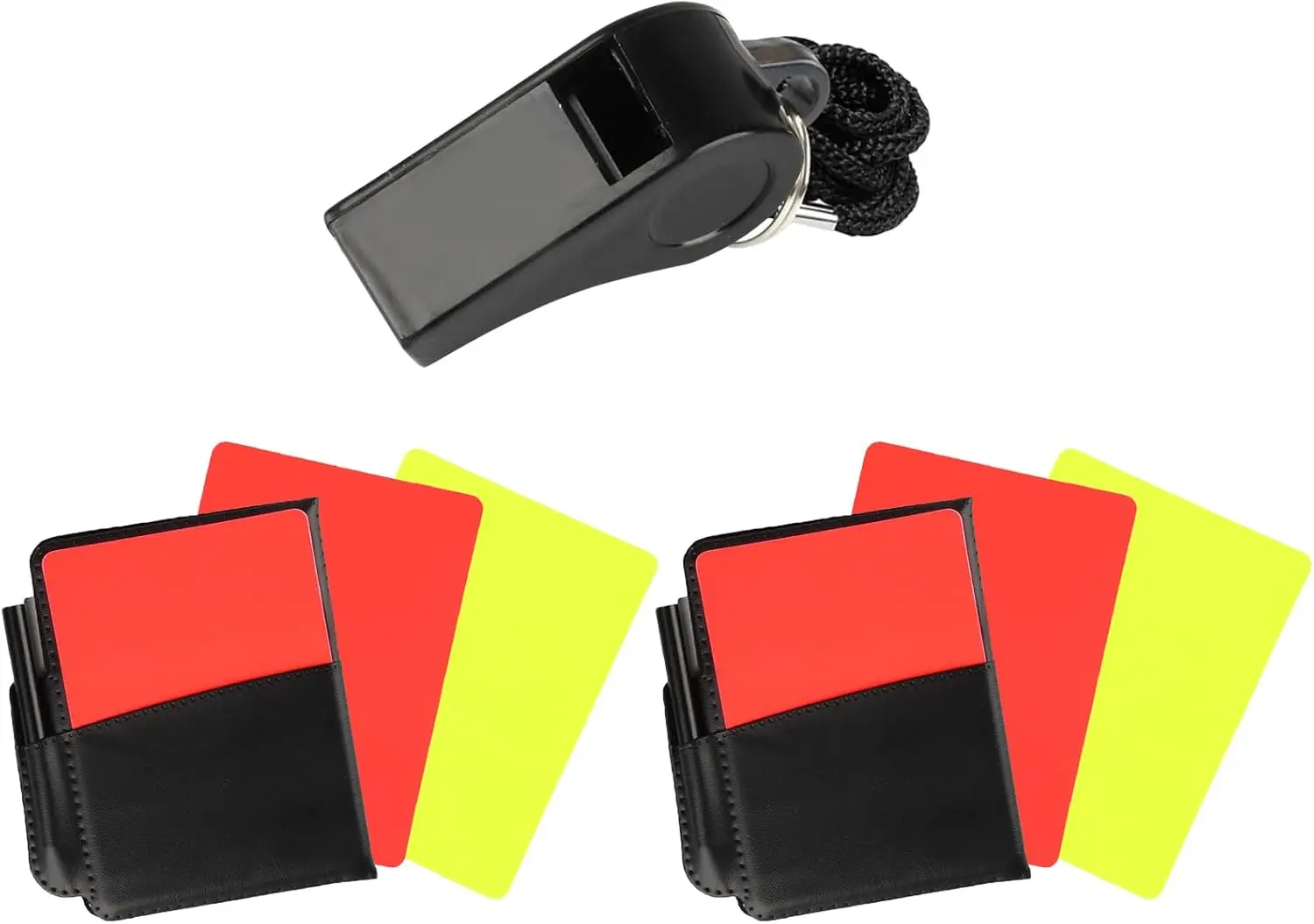 

Комплект судейской экипировки для футбола с свистком и набором карточек, красные и желтые карточки, громкий и четкий звук для тренировок тренеров