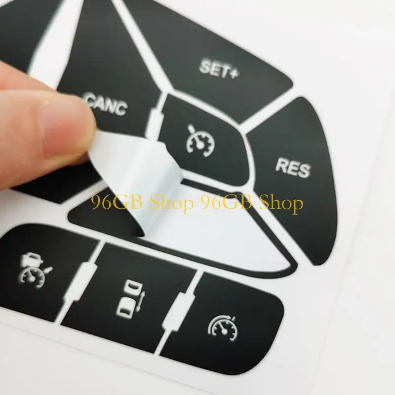 96GB Wear Resistant Vehicle Dashboard Button Cover Decals Easy Installation Universal