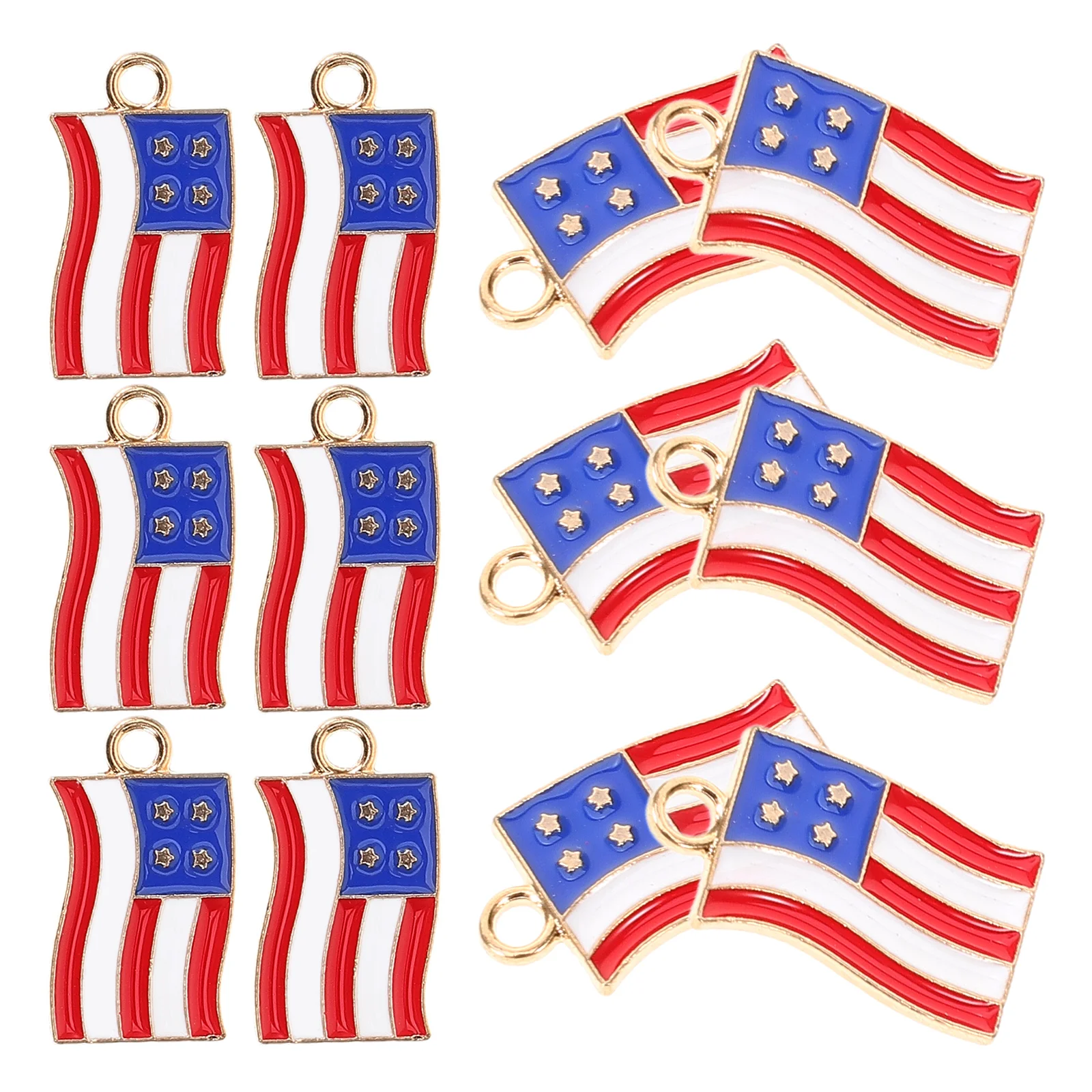 

20pcs Flag Charms 18x10mm Pendant American Flag Charms For Jewelry Making DIY Accessories For Necklace Keychain Earring Bulk