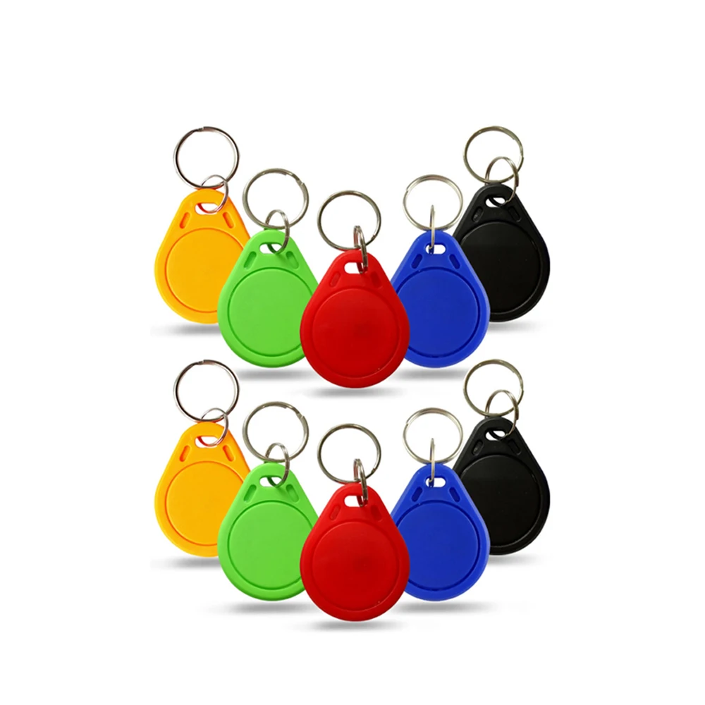 Waterproof M1 S50 13.56Mhz IC Card Read Only Keyfob RFID Smart Card Tag Access Control Key Fob Keychain 10pcs Fix for Attendance