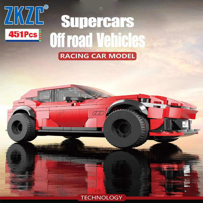 

City SUV Racing Building Block DIY Eight Grid Car Super Racing Off-road Vehicle Drift Racing Brick Children Assembly Toy Gifts