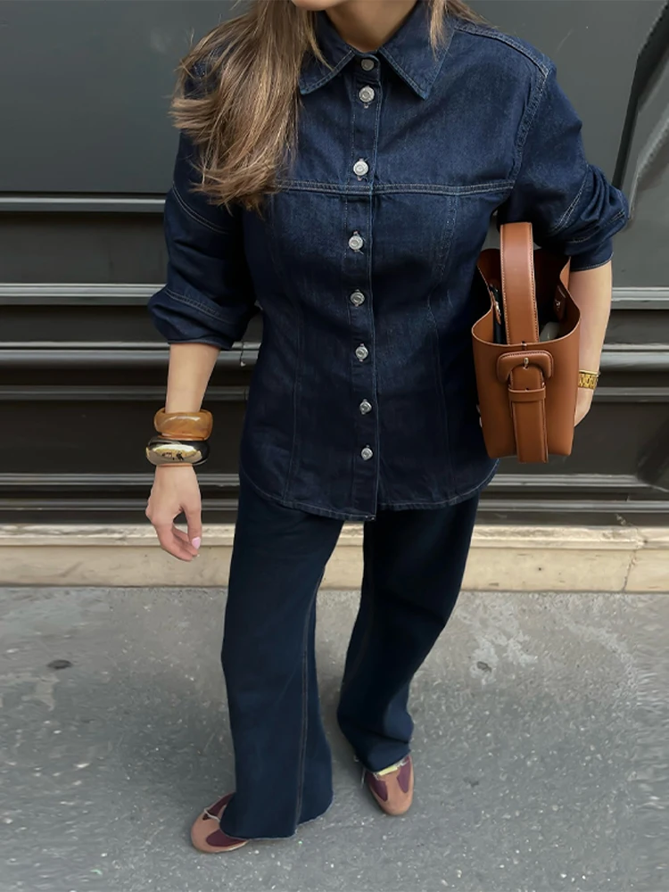 ผู้หญิงวินเทจ DENIM Halterneck เสื้อกั๊กกางเกงชุดแขนกุด DENIM ตรงลากกางเกงยีนส์ 2 ชิ้นชุด Baggy ชุด