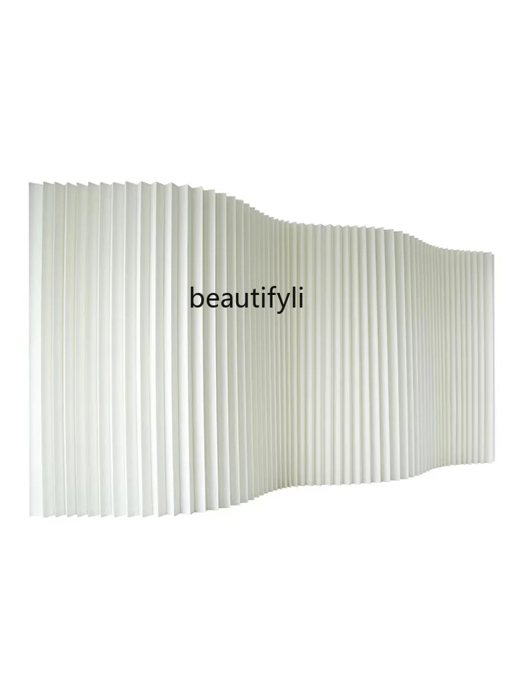 

A wallpaper partition screen partition is simple and movable and folded to separate the curved background wall