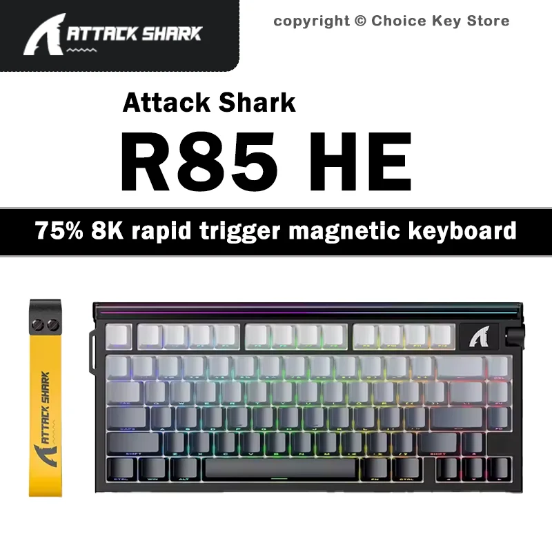 ATTACK SHARK R85 HE 75% Wired Magnetic Keyboard 8000Hz Rapid Trigger RGB Lightbox Hall Effect Low Latency Gaming Keyboard
