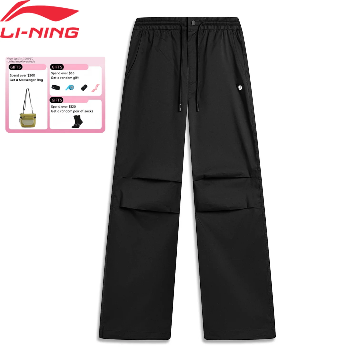 

Li-Ning Women's Sports Style Pants Regular Fit 62.6%Cotton 32.8%Nylon 4.6%Spandex LiNing Leisure Trousers AKXU456