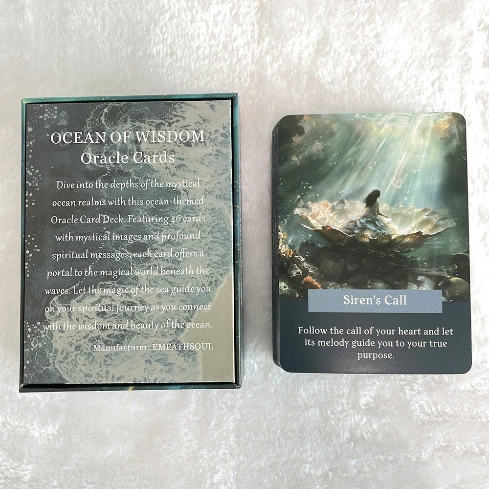 Ocean of Wisdom Oracle Cards, Tarot Cards Big Size, Fortune Telling Toys, Mysterious Sea Taro, Prophecy Oracle Deck, 46-Cards