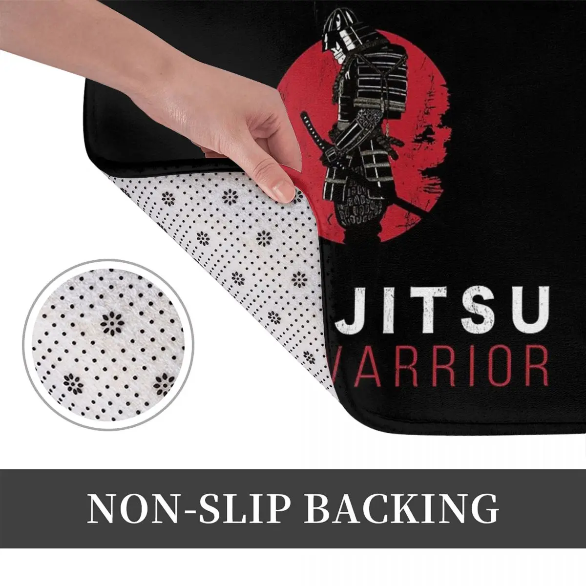 Jiu-Jitsu Warrior Japanese Bjj Gi & Black Belt Mma Anti-slip Doormat Floor Mat Carpet Rug for Kitchen Entrance Home Footpad Mats