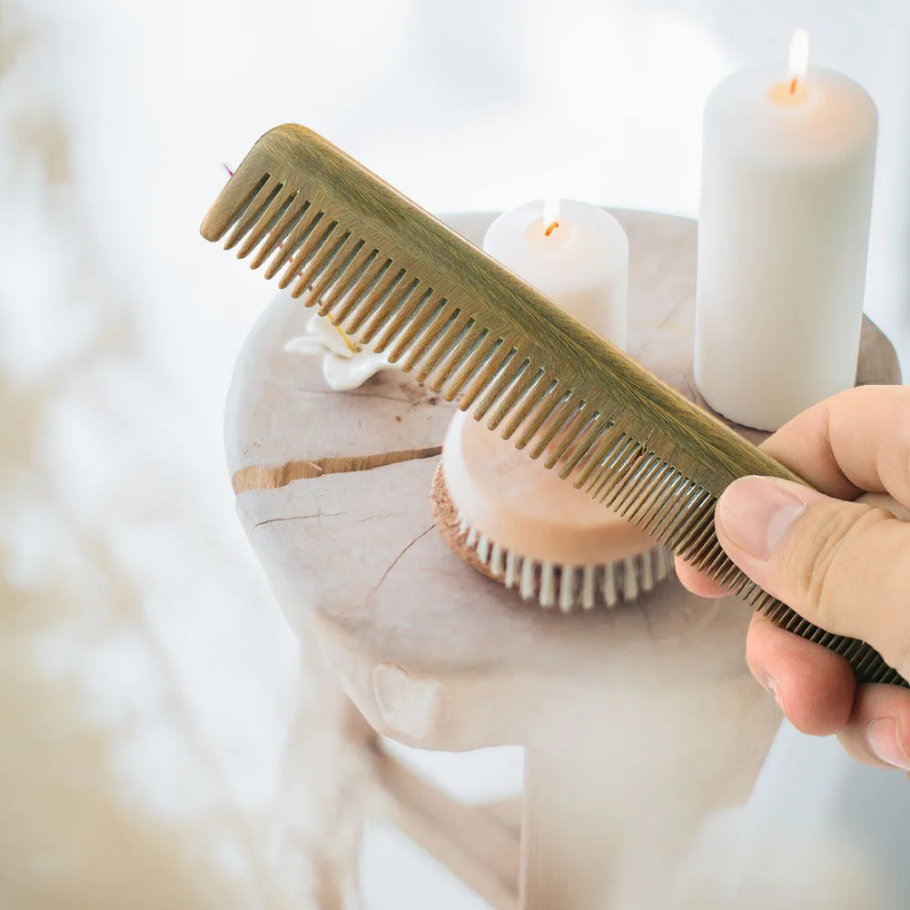 مشط شعر خشبي مصنوع من مادة طبيعية ومضاد للكهرباء الساكنة وأسنان مستديرة ناعمة ومريحة ومحمولة للعناية بفروة الرأس وتصفيف الشعر #3