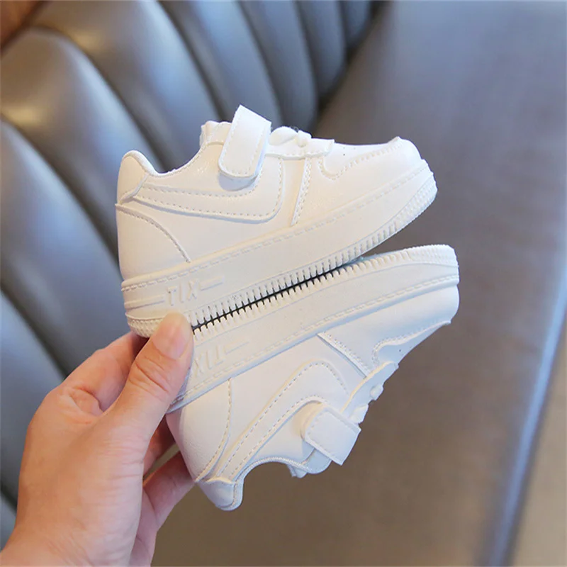 Tenis Sneakers Kids Baby Shoe Spring New Boys Girls Sports Shoes Casual Board Shoes Leather Soft Soled Children Small White Shoe