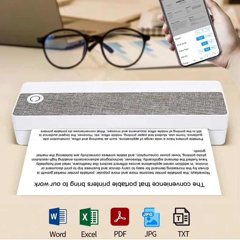 Portable A4 Document Printer Best Mini Size for Travel Meetings No Ribbon Stock Available