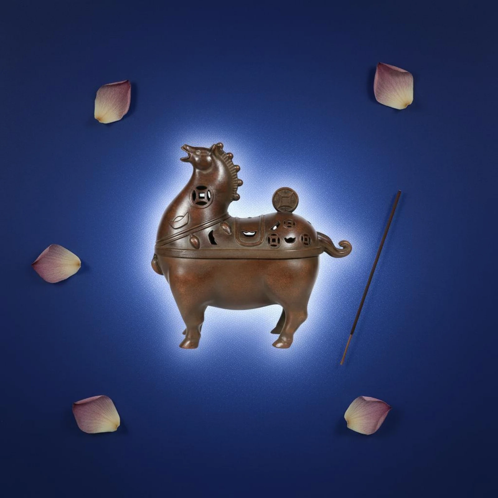 

Brass Horse Incense Burner Decorative Astrological Horse Incense Burner Home Decor Feng Shui for Meditation, Tea Room