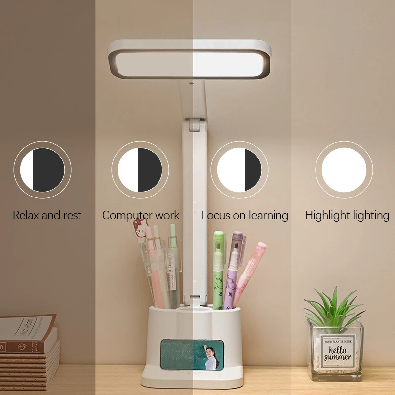 Imagem -04 - Led Dimmable Touch Night Light Desk Lamp Níveis Usb Recarregável Proteção para os Olhos Lâmpada de Mesa Dobrável para Quarto Mesa de Cabeceira