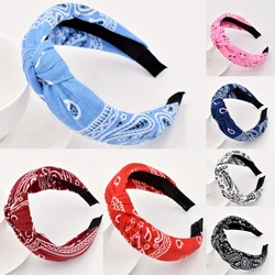 Knit Top Knot Bohemia Paisley Flower Printed Hairband Fashion Hair Hoop Women Girls Hair Accessories Makeup Wash Face Headband