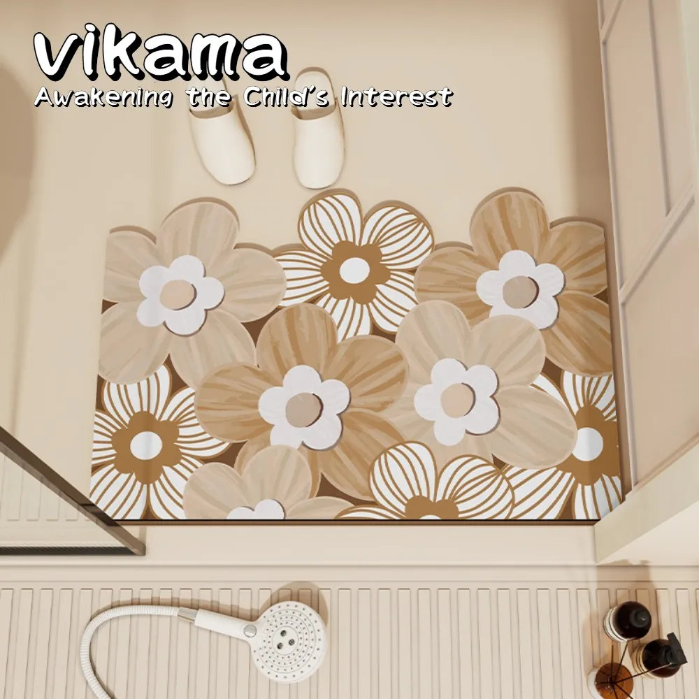 

VIKAMA Anti-Slip Bath Mat Super Absorbent Quick-Dry Floor Mat Ideal for Bathrooms, Showers, and Entryways home