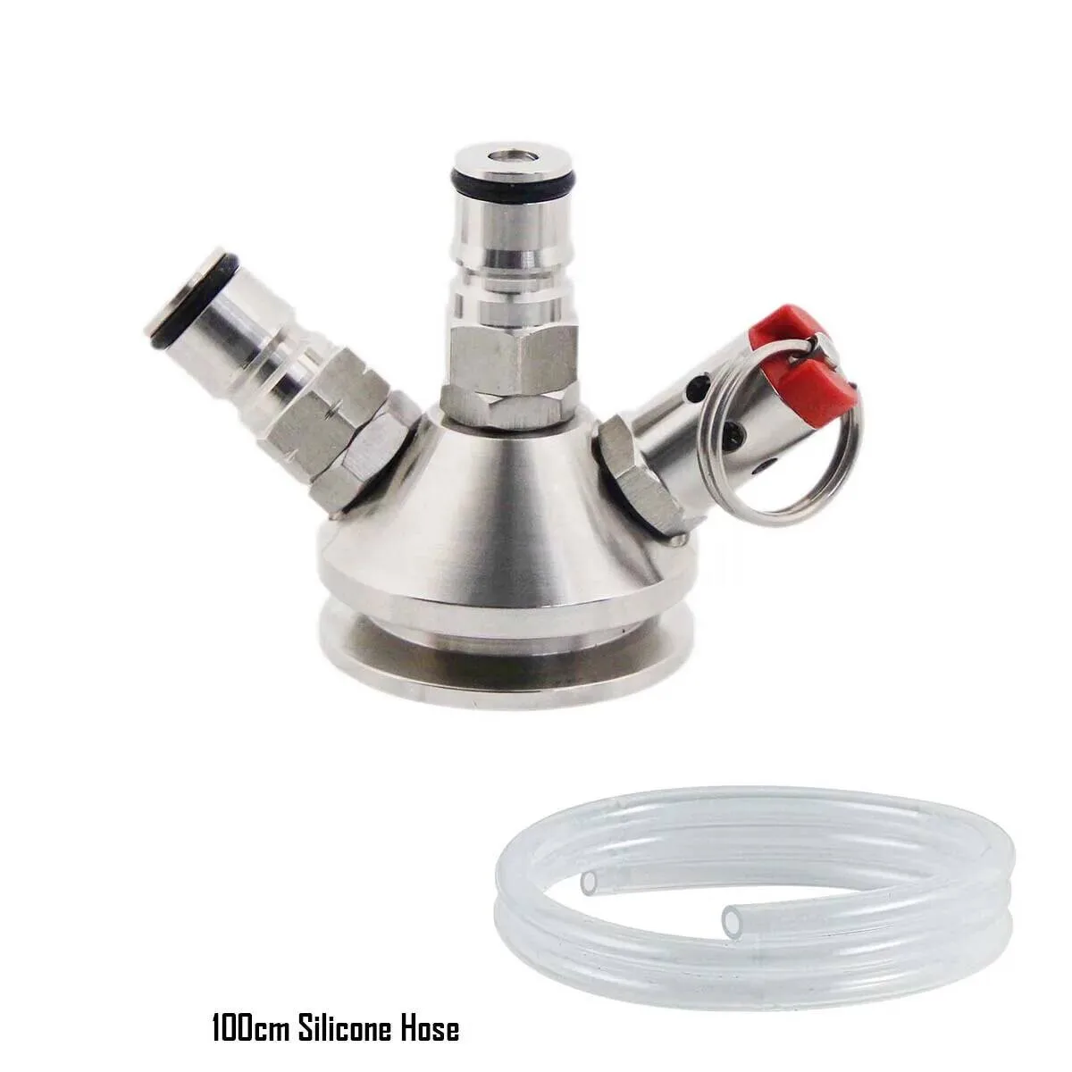 

1.5 Inch Tri Clamp Ball Lock Tapping Head With 1M Silicone Hose 35/65Psi PRV Homebrew Conical Fermenter Dry Hopper Kegging Part