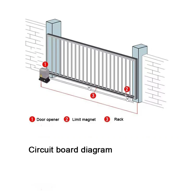 Electric Door Operator 370W Electric Automatic Sliding Gate Opener Motor Remote Control Kit